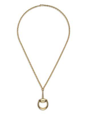18K Yellow Gold Horsebit Pendant Necklace by GUCCI