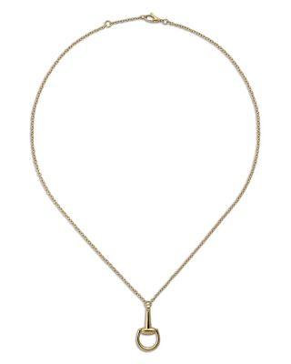 18K Yellow Gold Horsebit Pendant Necklace by GUCCI