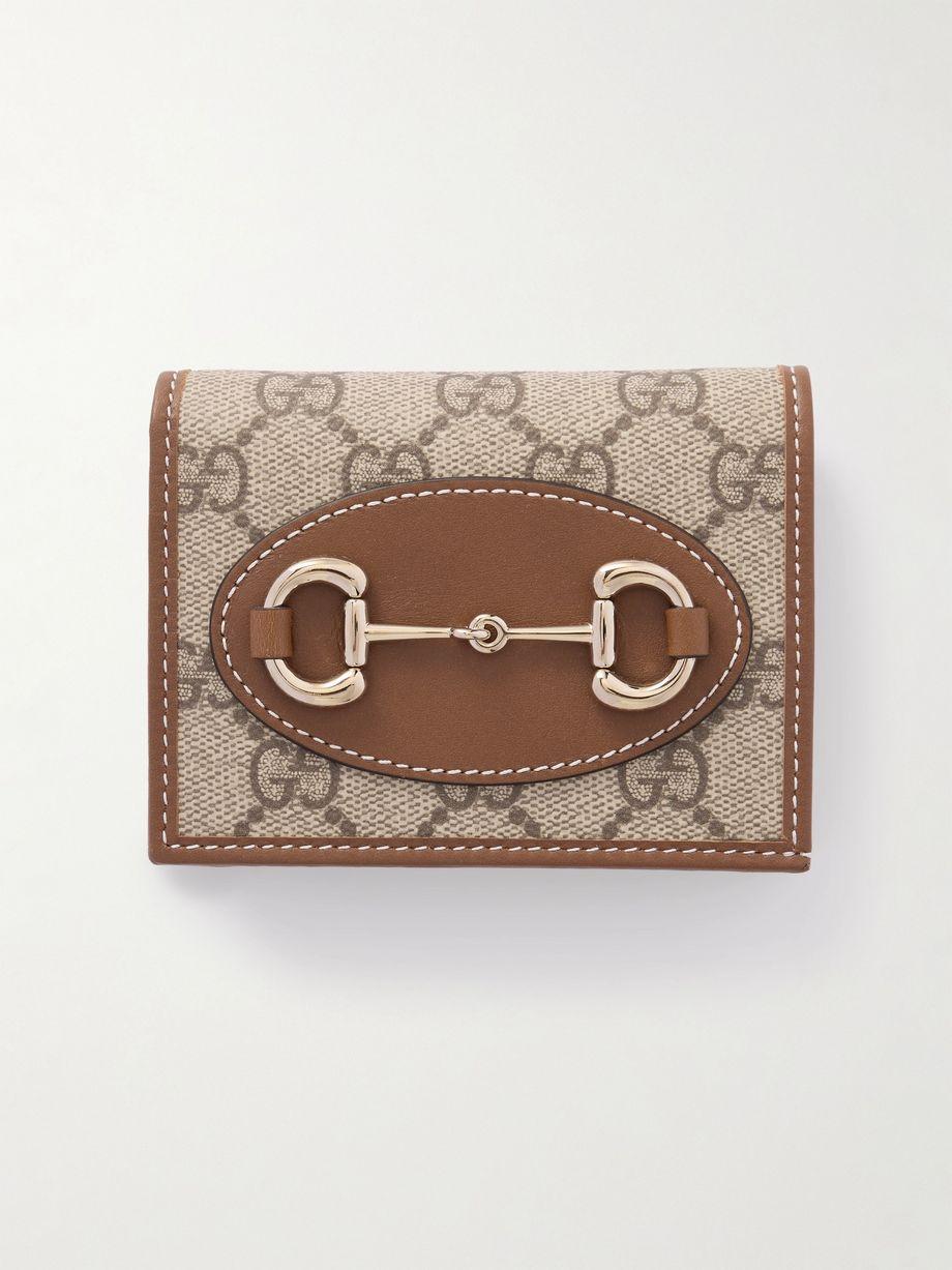 1955 horsebit-detailed printed coated-canvas and leather wallet by GUCCI