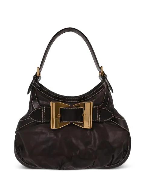 1990-2000s Queen buckle-detail leather handbag by GUCCI 