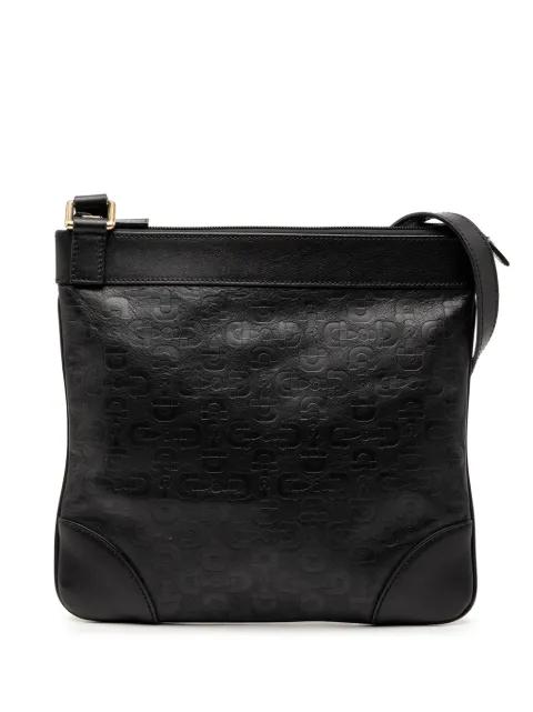 2000-2015 Embossed Leather Horsebit crossbody bag by GUCCI 
