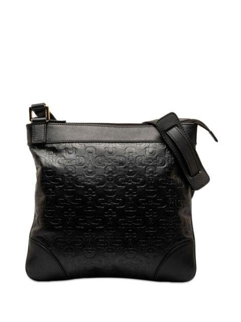 2000-2015 Embossed Leather Horsebit crossbody bag by GUCCI