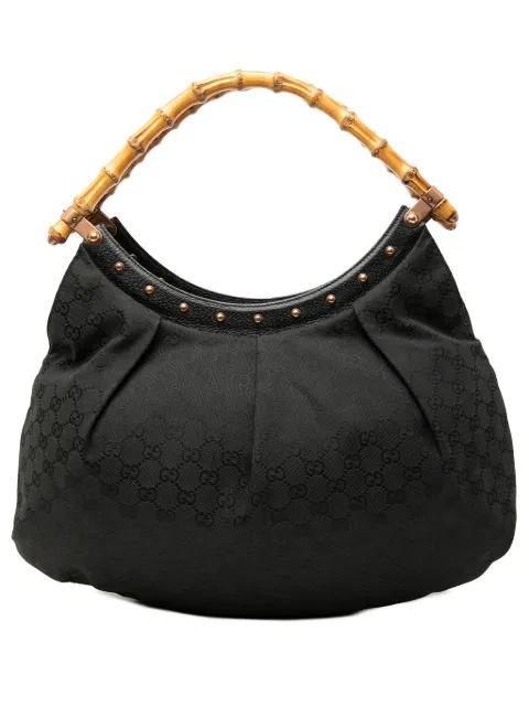 2000-2015 GG Canvas Bamboo Studded hobo bag by GUCCI 2000-2015 GG Canvas Bamboo Studded hobo bag by GUCCI