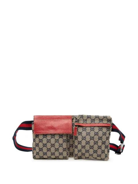2000-2015 GG Canvas Web Double Pocket belt bag by GUCCI 