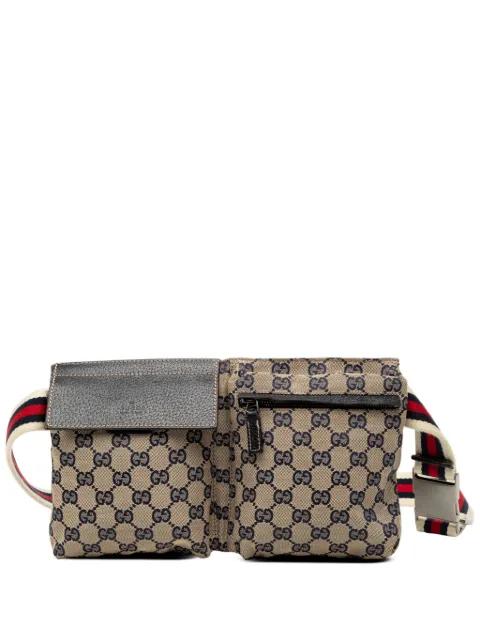 2000-2015 GG Canvas Web Double Pocket belt bag by GUCCI 