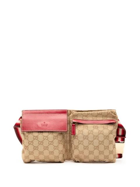 2000-2015 GG Canvas Web Double Pocket belt bag by GUCCI 2000-2015 GG Canvas Web Double Pocket belt bag by GUCCI