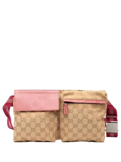 2000-2015 GG Canvas Web Double Pocket belt bag by GUCCI 2000-2015 GG Canvas Web Double Pocket belt bag by GUCCI