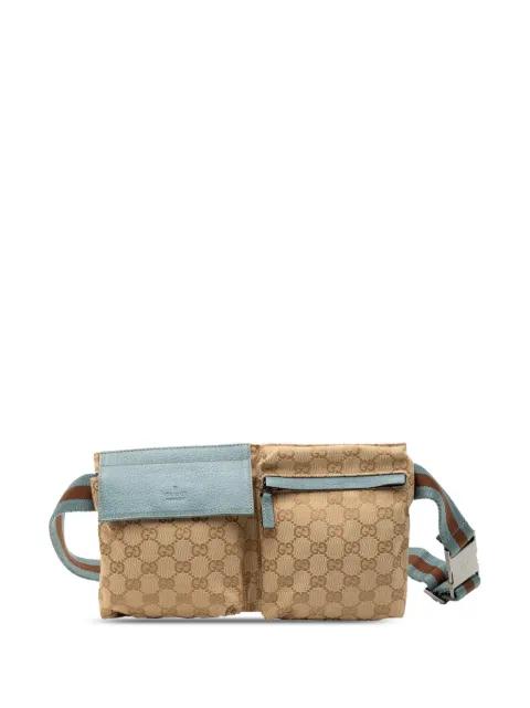 2000-2015 GG Canvas Web Double Pocket belt bag by GUCCI 2000-2015 GG Canvas Web Double Pocket belt bag by GUCCI