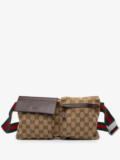2000-2015 GG Canvas Web Double Pocket belt bag by GUCCI 