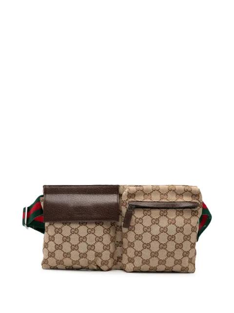 2000-2015 GG Canvas Web Double Pocket belt bag by GUCCI 