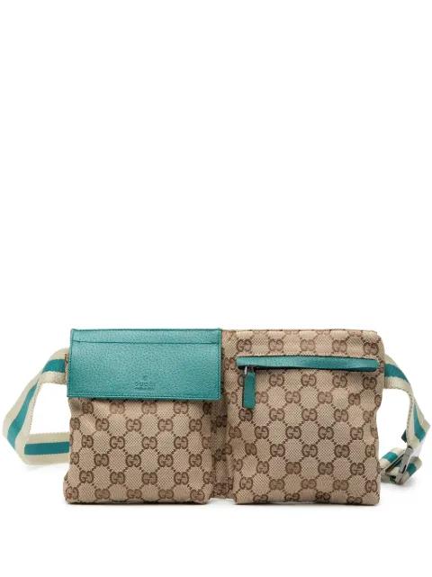 2000-2015 GG Canvas Web Double Pocket belt bag by GUCCI 