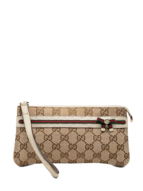 2000-2015 GG Canvas Web Mayfair Wristlet clutch bag by GUCCI 