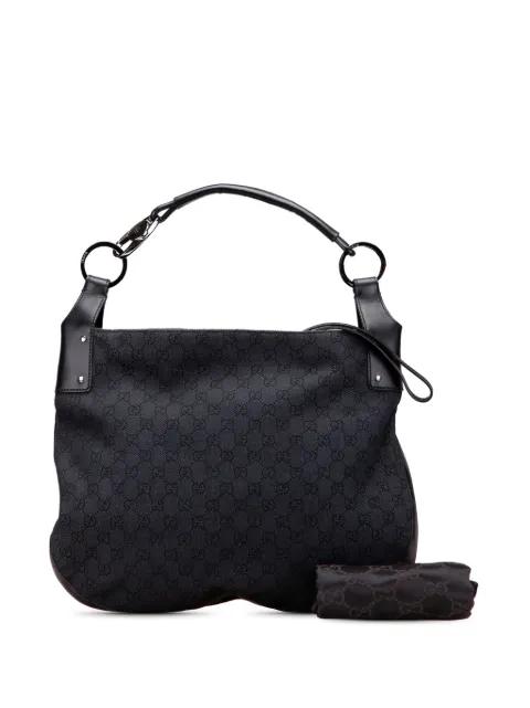 2000-2015 Large GG Denim Horsebit Classic Ring hobo bag by GUCCI 2000-2015 Large GG Denim Horsebit Classic Ring hobo bag by GUCCI