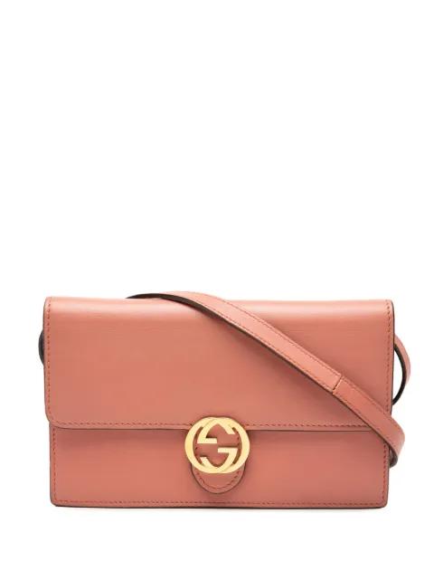 2000-2015 Leather Interlocking G Dollar Wallet On Strap crossbody bag by GUCCI 