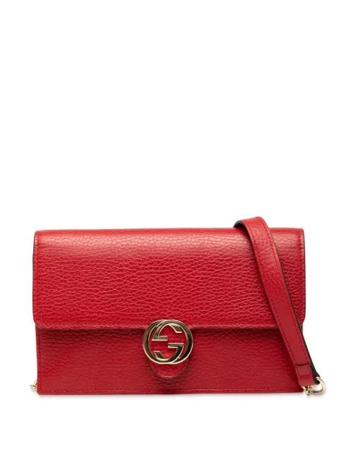 2000-2015 Leather Interlocking G Dollar Wallet on Chain crossbody bag by GUCCI 