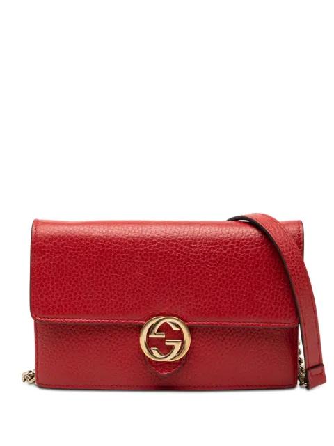 2000-2015 Leather Interlocking G Dollar Wallet on Chain crossbody bag by GUCCI 