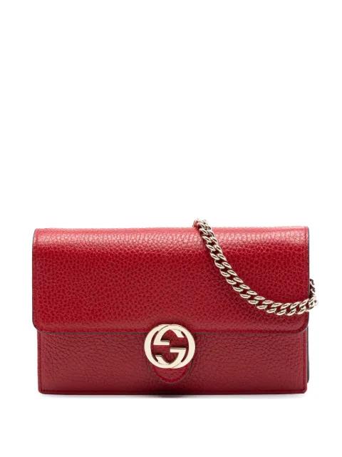 2000-2015 Leather Interlocking G Dollar Wallet on Chain crossbody bag by GUCCI 