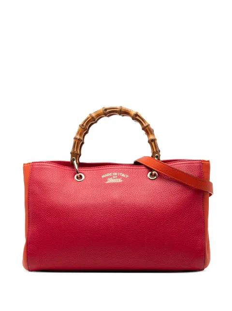 2000-2015 Medium Bicolor Calfskin Bamboo Shopper satchel by GUCCI 