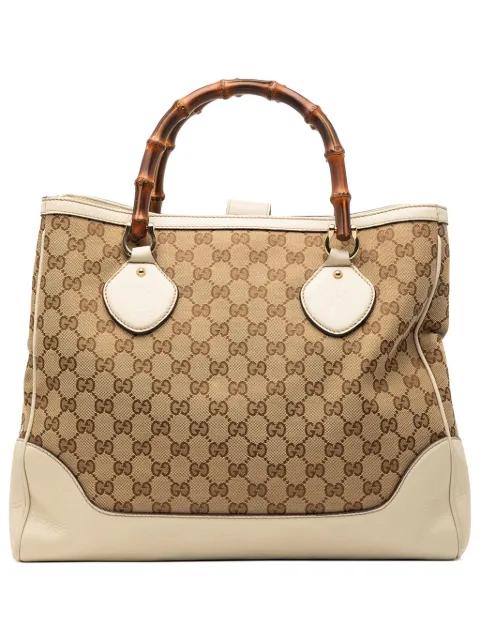 2000-2015 Medium GG Canvas Bamboo Diana tote bag by GUCCI 