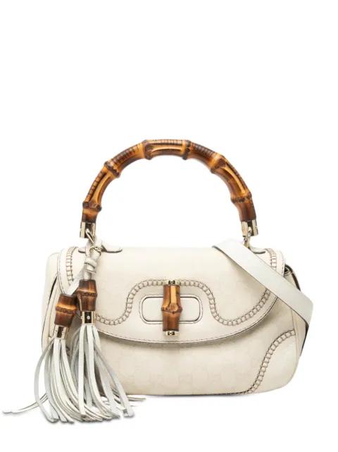 2000-2015 Medium GG Canvas New Bamboo satchel by GUCCI 