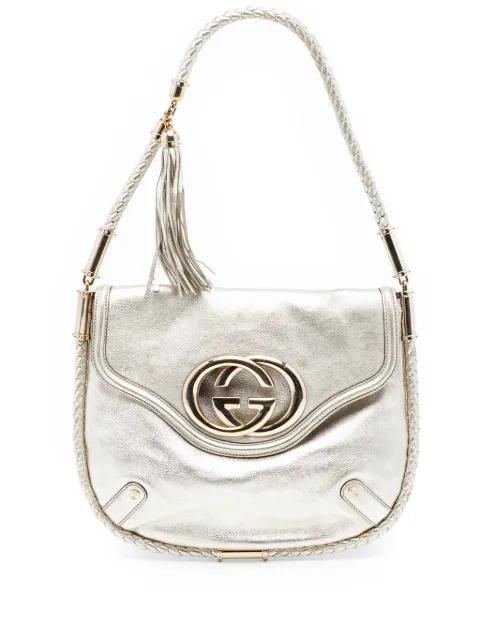 2000-2015 Medium Metallic Calfskin Britt Tassel Flap shoulder bag by GUCCI 