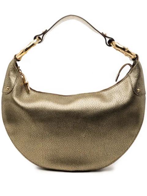 2000-2015 Medium Metallic Leather Bamboo Ring hobo bag by GUCCI 
