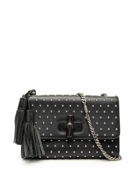 2000-2015 Medium Studded Leather Miss Bamboo crossbody bag by GUCCI 