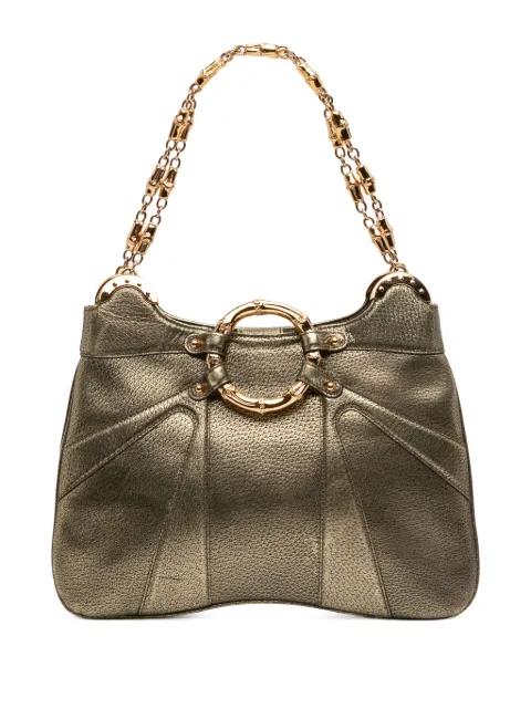2000-2015 Metallic Calfskin Bamboo Ring Chain shoulder bag by GUCCI 