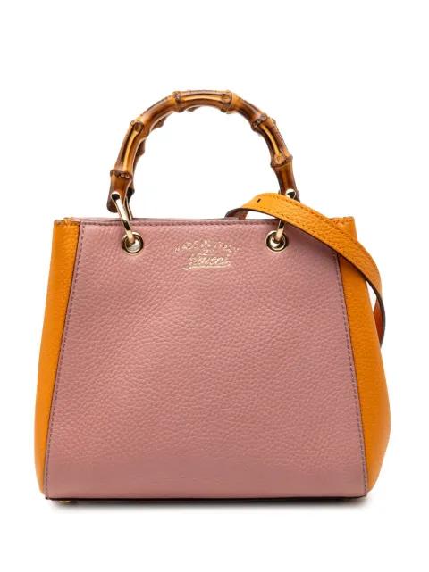 2000-2015 Mini Bicolor Calfskin Bamboo Shopper satchel by GUCCI 