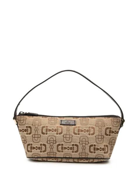 2000-2015 Printed Canvas Horsebit Boat shoulder bag by GUCCI 