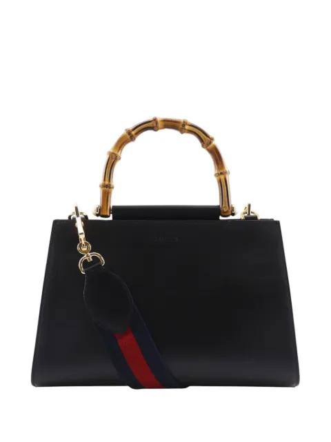 2000-2015 Small Leather Bamboo Nymphaea Web satchel by GUCCI 