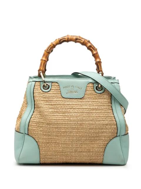 2000-2015 Small Raffia Bamboo Shopper satchel by GUCCI 