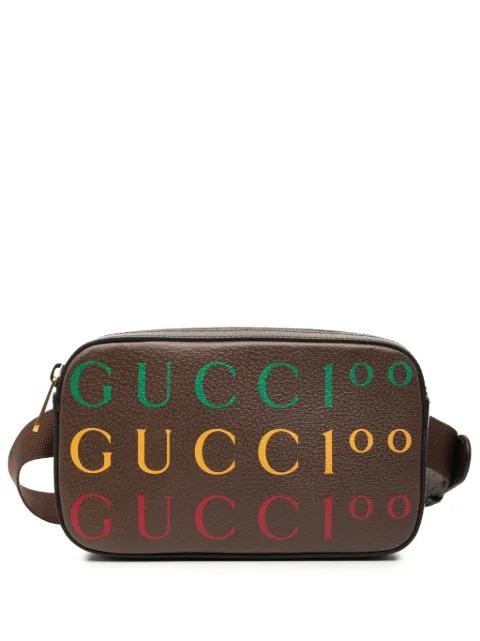 2016-2025 100th Anniversary Textured Dollar Calfskin Logo belt bag by GUCCI 