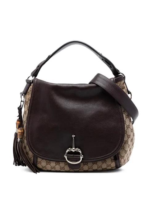 2016-2025 Large GG Canvas Techno Horsebit satchel by GUCCI 