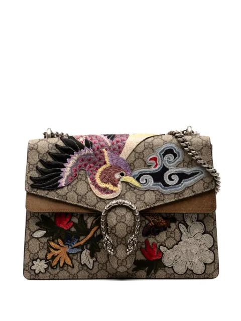 2016-2025 Medium GG Supreme Embroidered Bird and Flowers Dionysus shoulder bag by GUCCI 2016-2025 Medium GG Supreme Embroidered Bird and Flowers Dionysus shoulder bag by GUCCI