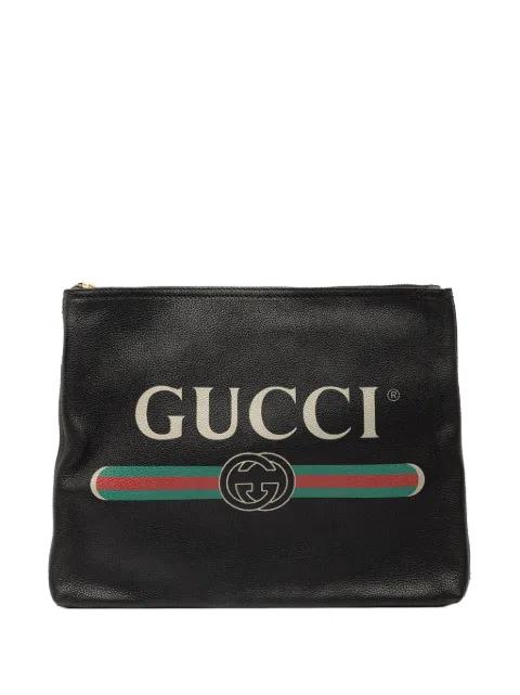 2016-2025 Medium Leather Logo Portfolio clutch bag by GUCCI 