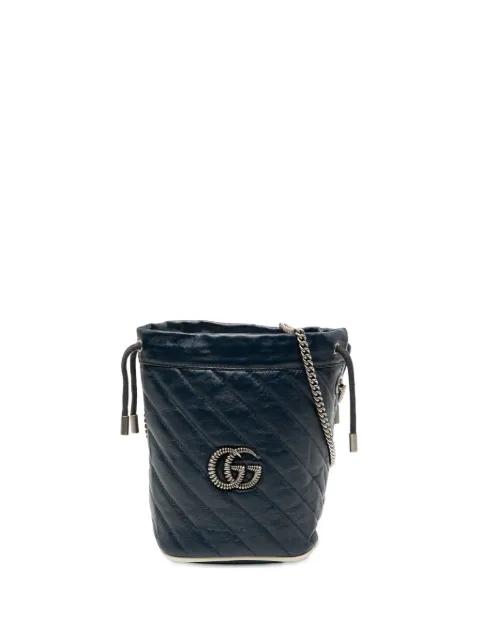 2016-2025 Mini GG Marmont Matelasse Diagonal Leather Torchon bucket bag by GUCCI 