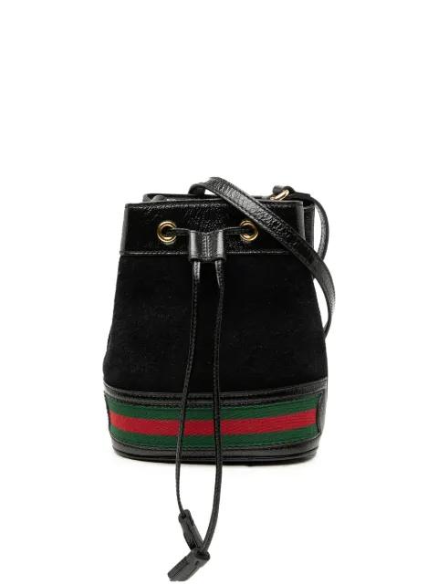 2016-2025 Mini Suede and Patent Web Ophidia bucket bag by GUCCI 
