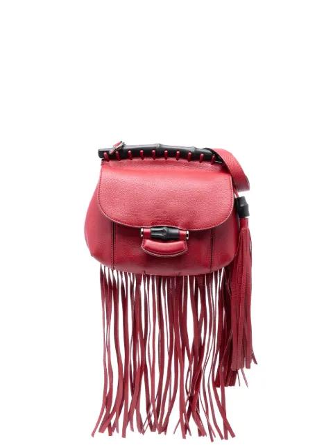 2016-2025 Small Leather Bamboo Nouveau Fringe crossbody bag by GUCCI 