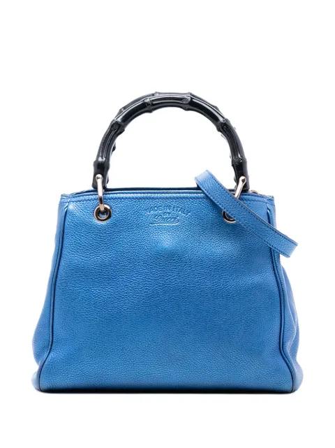 2016-2025 Small Metallic Calfskin Bamboo Shopper satchel by GUCCI 