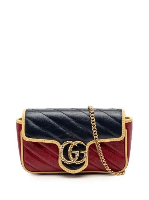 2016-2025 Super Mini GG Marmont Tricolor Matelasse Leather Torchon Flap crossbody bag by GUCCI 2016-2025 Super Mini GG Marmont Tricolor Matelasse Leather Torchon Flap crossbody bag by GUCCI