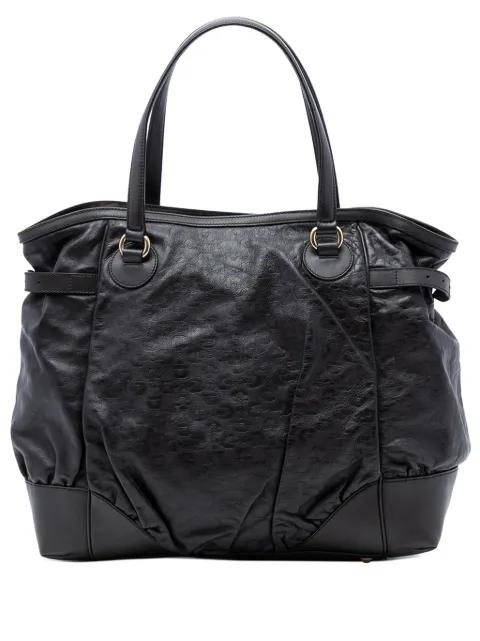 2016-2026 Embossed Leather Horsebit Full Moon tote bag by GUCCI 