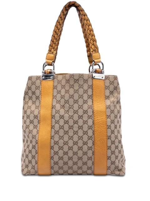 2016-2026 Large GG Canvas Bamboo Libeccio tote bag by GUCCI 