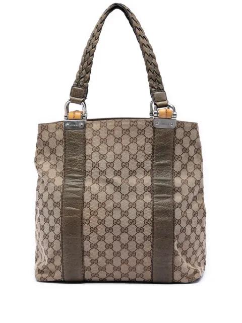 2016-2026 Large GG Canvas Bamboo Libeccio tote bag by GUCCI 