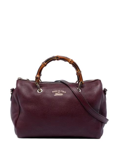 2016-2026 Medium Calfskin Bamboo Shopper Boston Bag satchel by GUCCI 