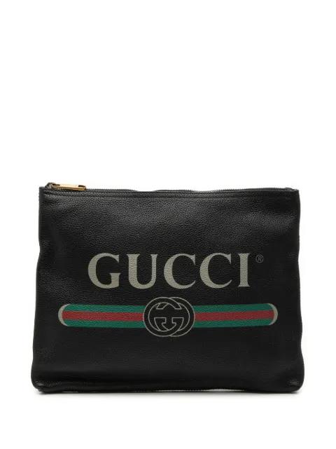 2016-2026 Medium Calfskin Logo Portfolio clutch bag by GUCCI 