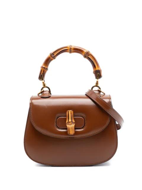 2016-2026 Mini Calfskin 1947 Bamboo Top Handle Bag satchel by GUCCI 