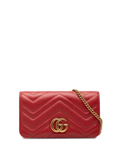 2016-2026 Mini GG Marmont Matelasse Calfskin Wallet On Chain crossbody bag by GUCCI 
