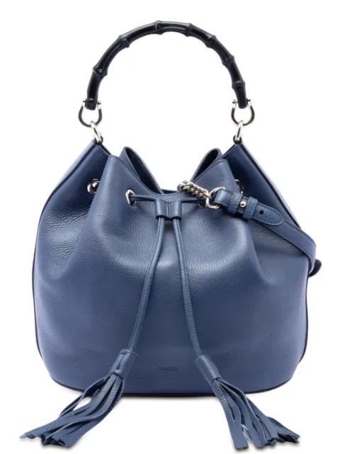 2016-2026 Pebbled Calfskin Miss Bamboo Tassel bucket bag by GUCCI 