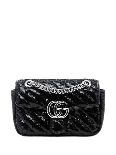 2016-2026 Small GG Marmont Matelasse Diagonal Sequin and Leather Torchon shoulder bag by GUCCI 